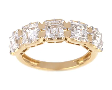 Band ring, square-cut stones, Ref. SJR45780