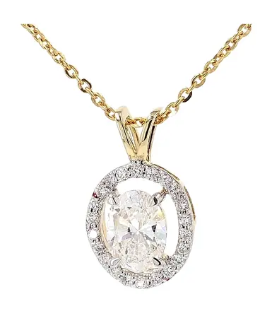 Halo pendant, oval centre stone, Ref. SVN-P-003