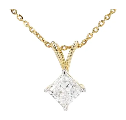 Solitaire pendant, princess stone, Ref. SVN-P-007