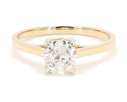 Solitaire ring, cushion centre stone, Ref. SVN-R-002