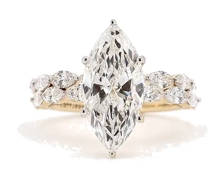 Cluster ring, marquise centre stone, Ref. SVN-R-014